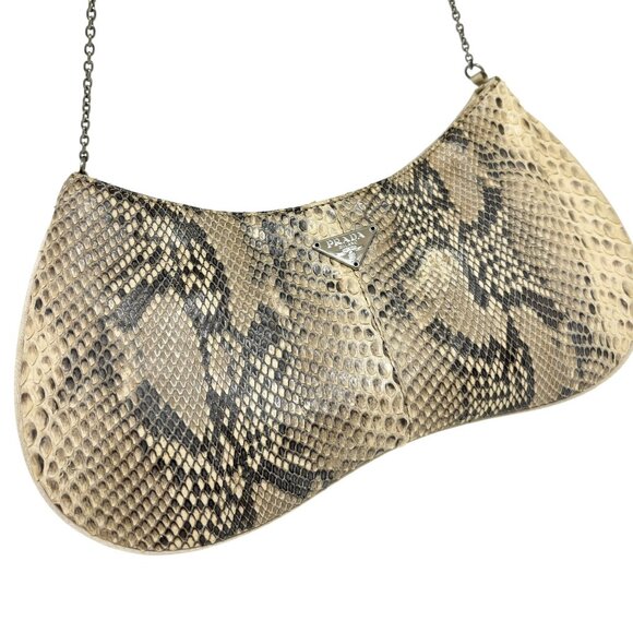 PRADA Vintage Logo Mini Shoulder Bag Pochette Cream Silver Leather [103692] - Picture 6 of 11